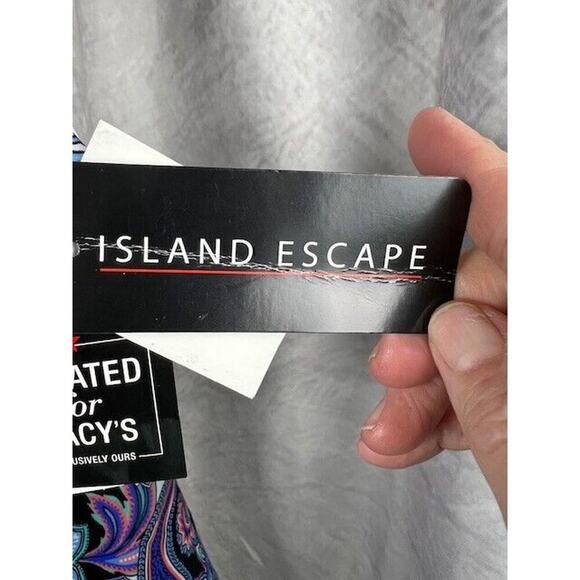 Island Escape Womens Size 10 Paisley Print Underwire High Neck Tankini - Picture 3 of 7